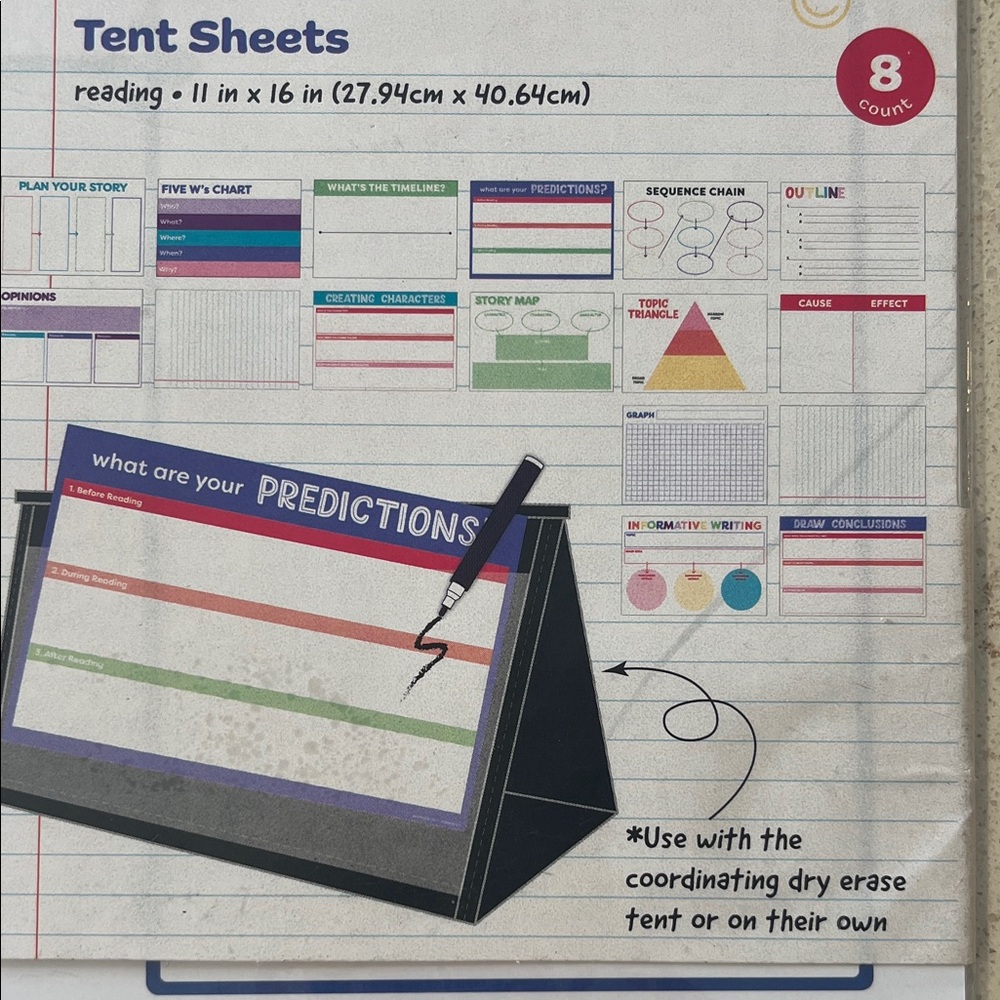 Colorful Educational Writing and Math Charts ** does not include dry erase sheet - Picture 4 of 7